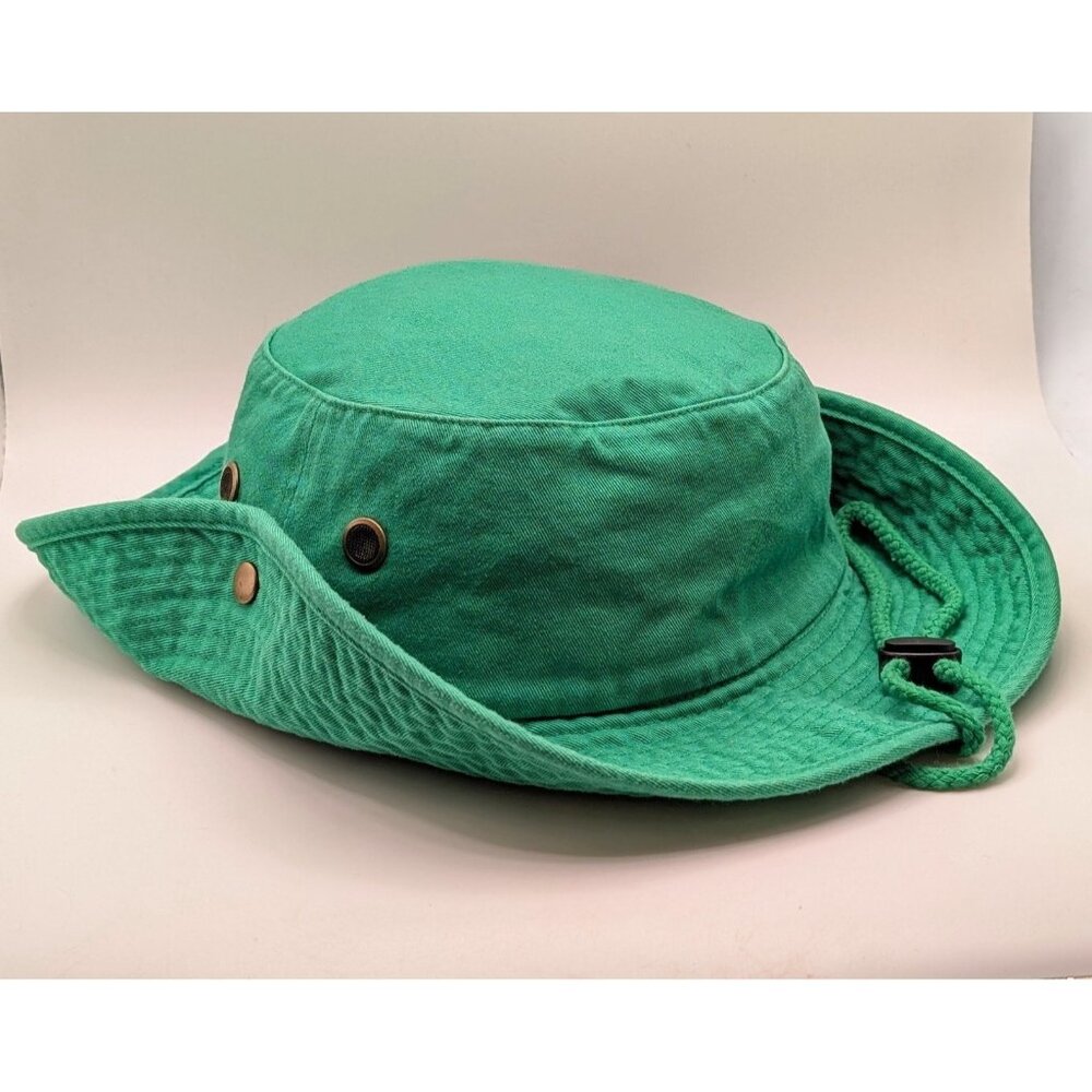 Gelante 100% Cotton Bucket Hat Size L/XL Solid Kelly Green Boonie Unisex Hiking